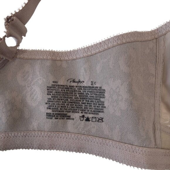 Playtex 18 Hour Women Lightweight Beige Satin Floral Wireless Bra Size 42C -4693 - Picture 3 of 14